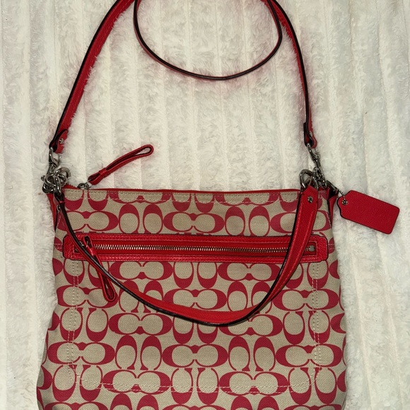 Coach Red and Tan Shoulder Bag - Picture 2 of 6